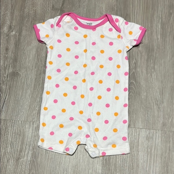 4 for $20 Pink and Orange Polka Dot Kids One Piece - Picture 1 of 1